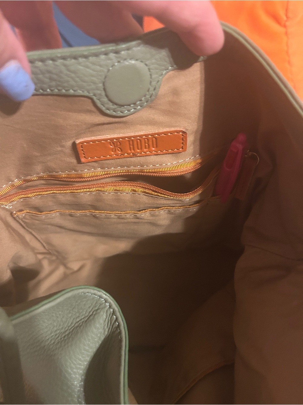 HOBO Sage Green Pebbled Leather Shoulder Hobo - Picture 5 of 8